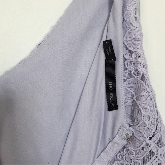 Lavender Maurice’s lace floral Hi-low dress size 7 - Picture 2 of 3